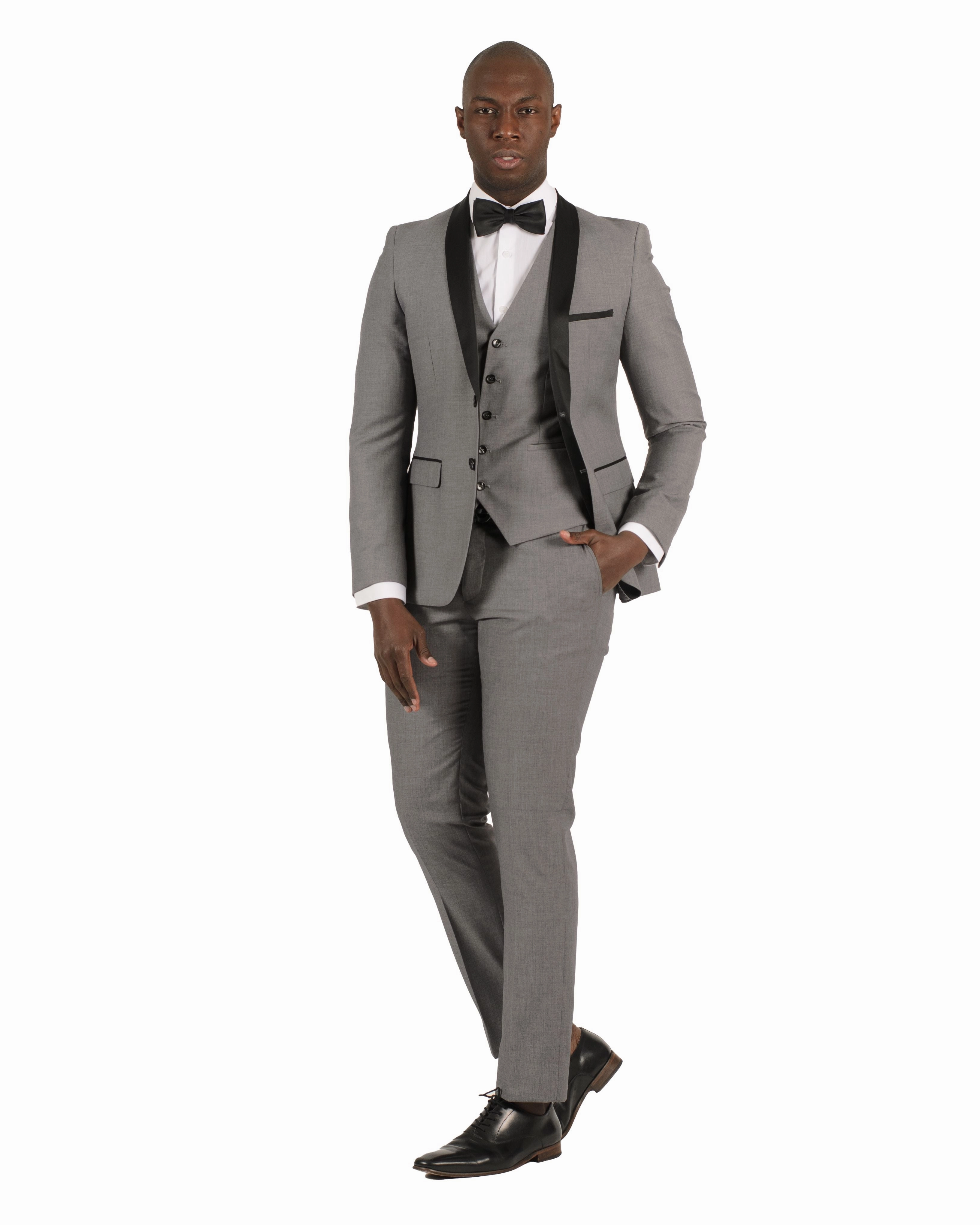 2 Button Shawl Lapel Light Grey Slim Fit Suit FF2SSX V-1230