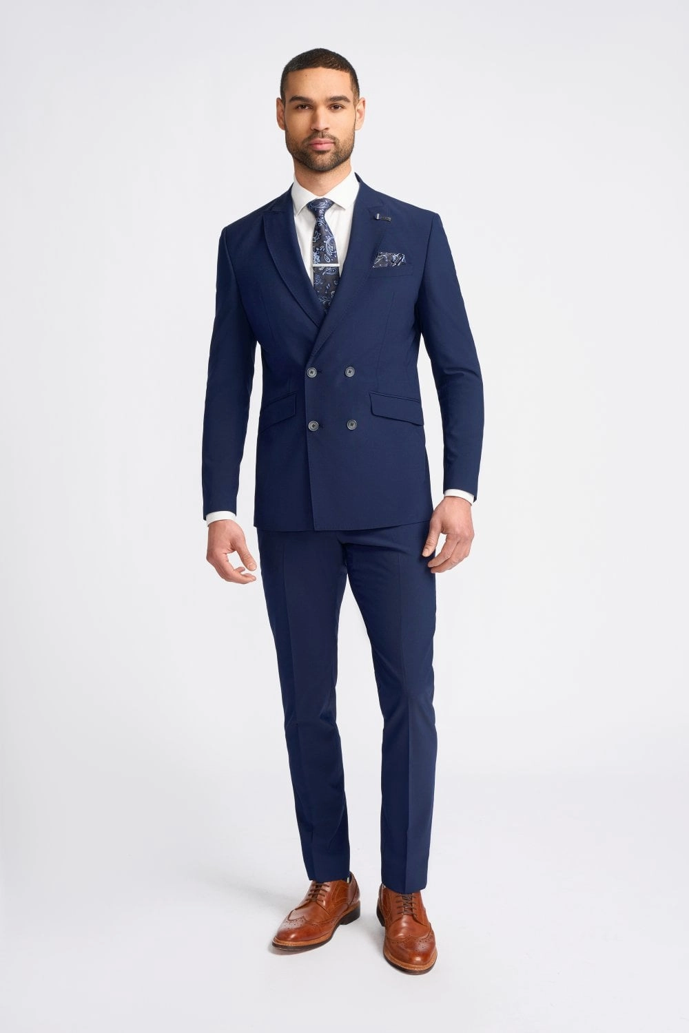 2-Piece Suit - Double Breasted - Cavani Victorious Navy Suit 2pc