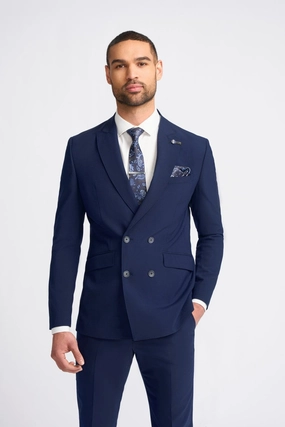 2-Piece Suit - Double Breasted - Cavani Victorious Navy Suit 2pc