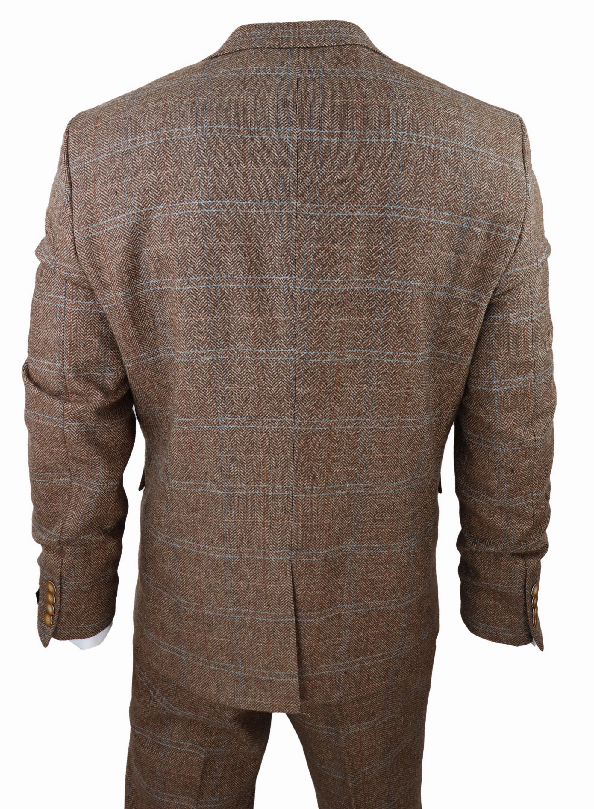 3 Piece Suit Wool Tweed Herringbone