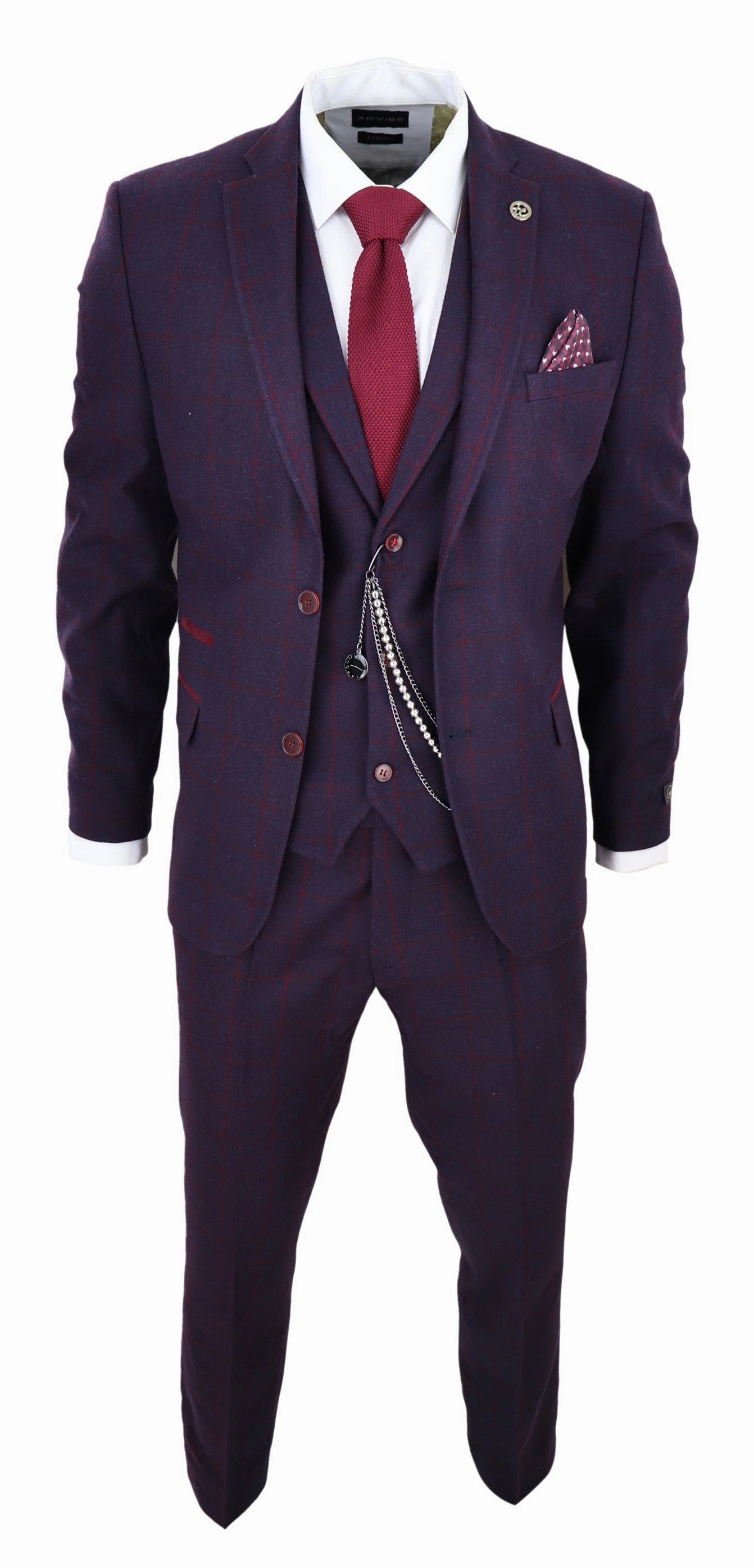 3 Piece Suit Wool Tweed Herringbone