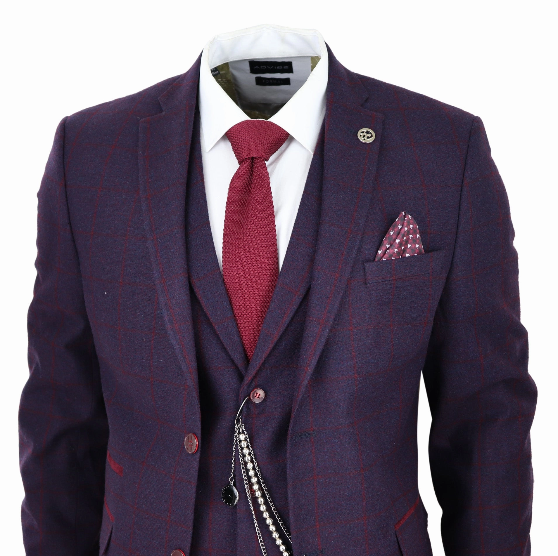 3 Piece Suit Wool Tweed Herringbone