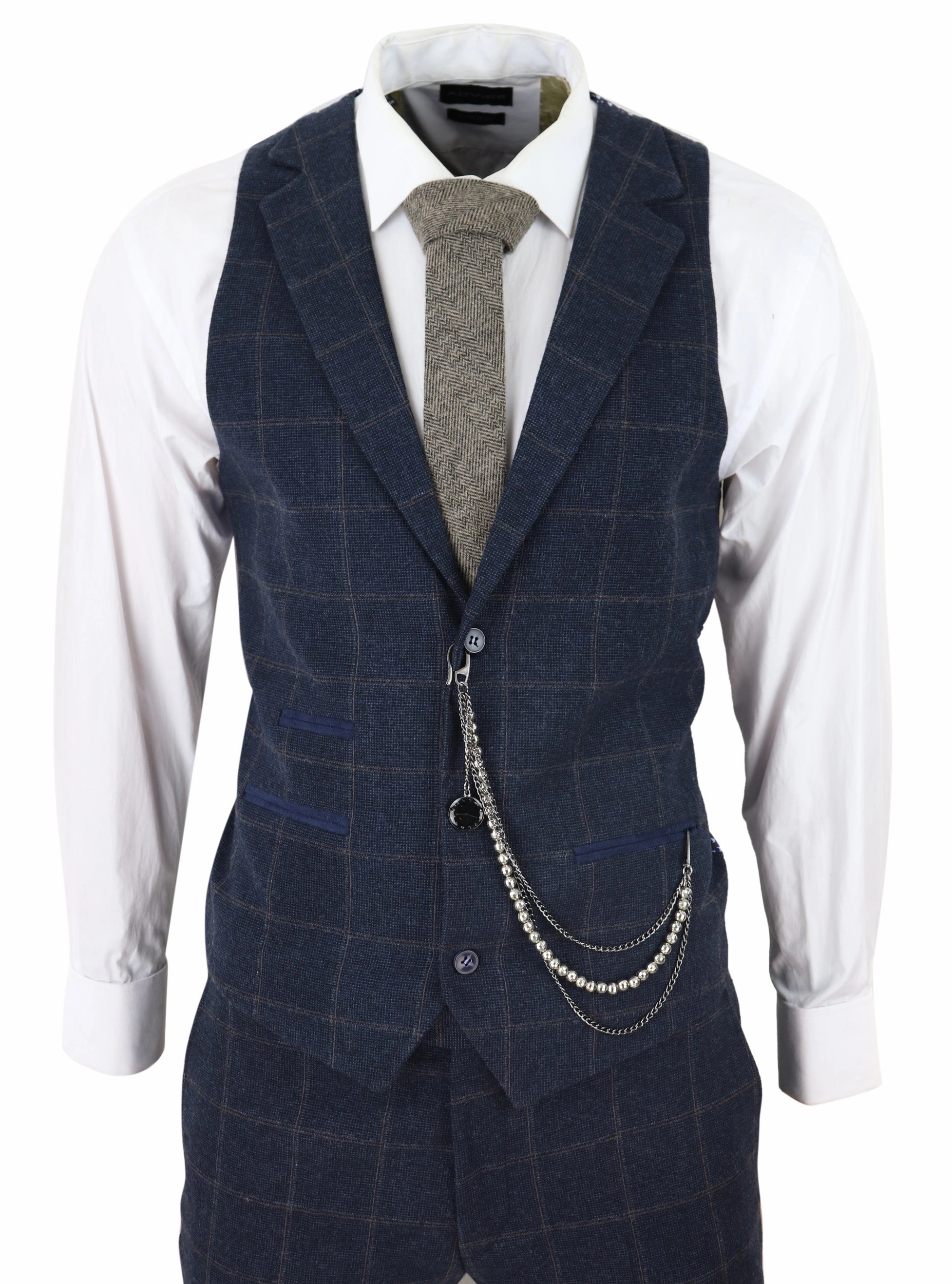 3 Piece Suit Wool Tweed Herringbone