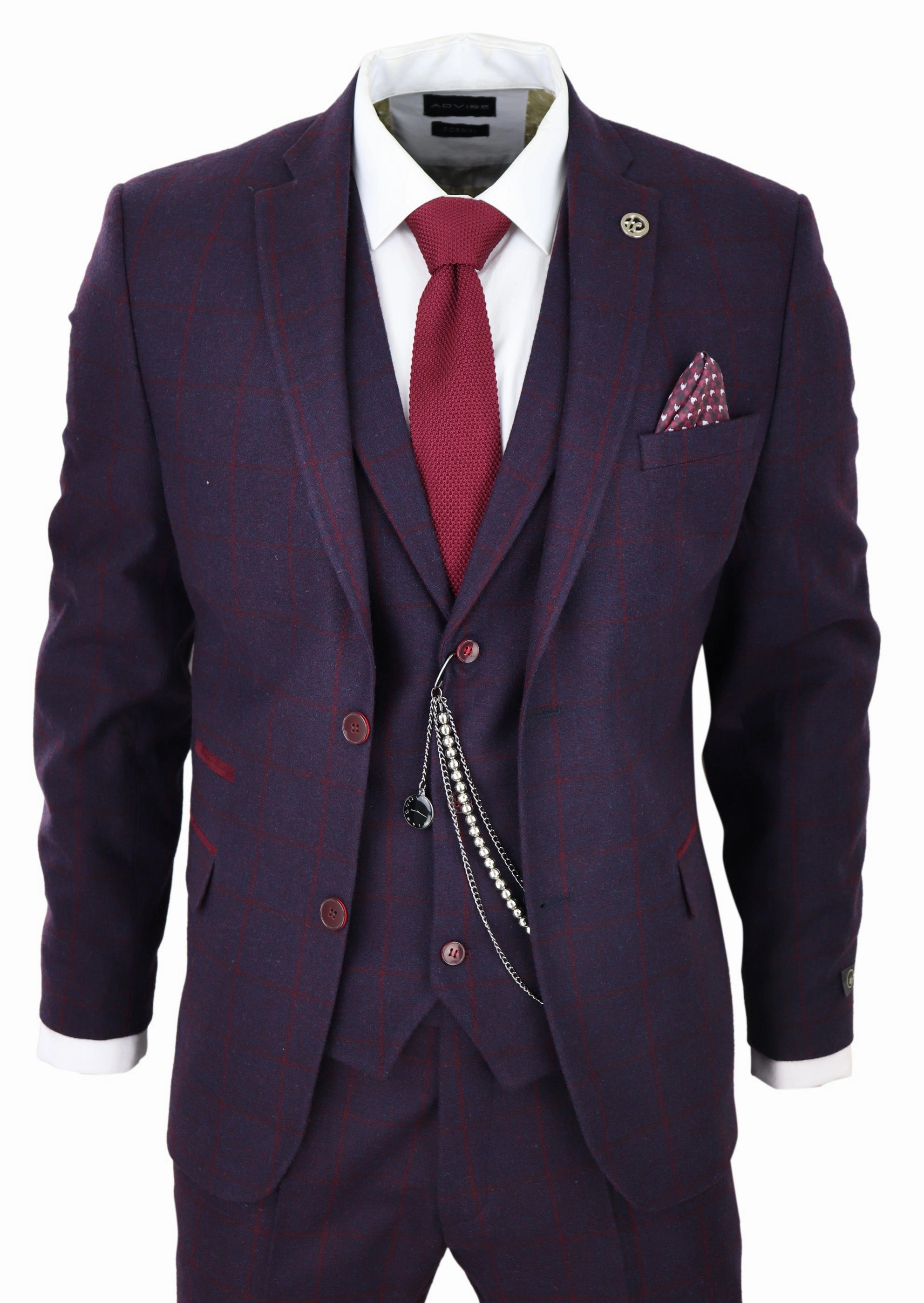 3 Piece Suit Wool Tweed Herringbone