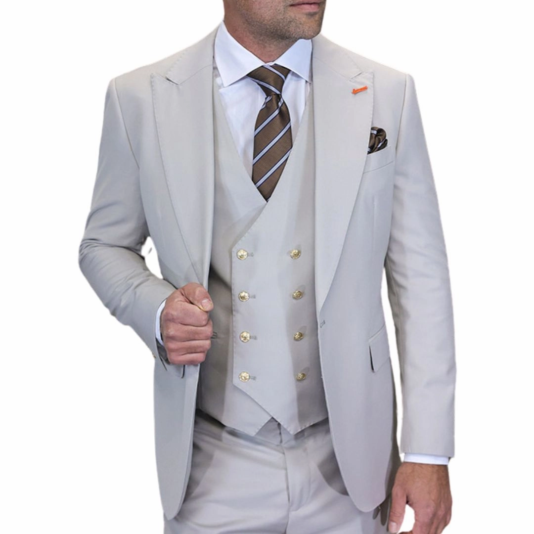 Aether Crest Collection: Statement Ash 3-Piece Modern Fit Suit