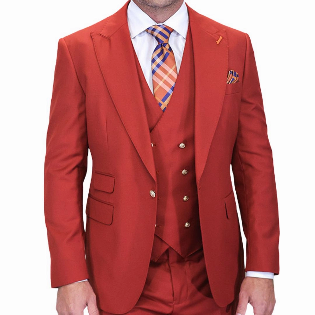 Aether Crest Collection: Statement Brick 3-Piece Modern Fit Suit