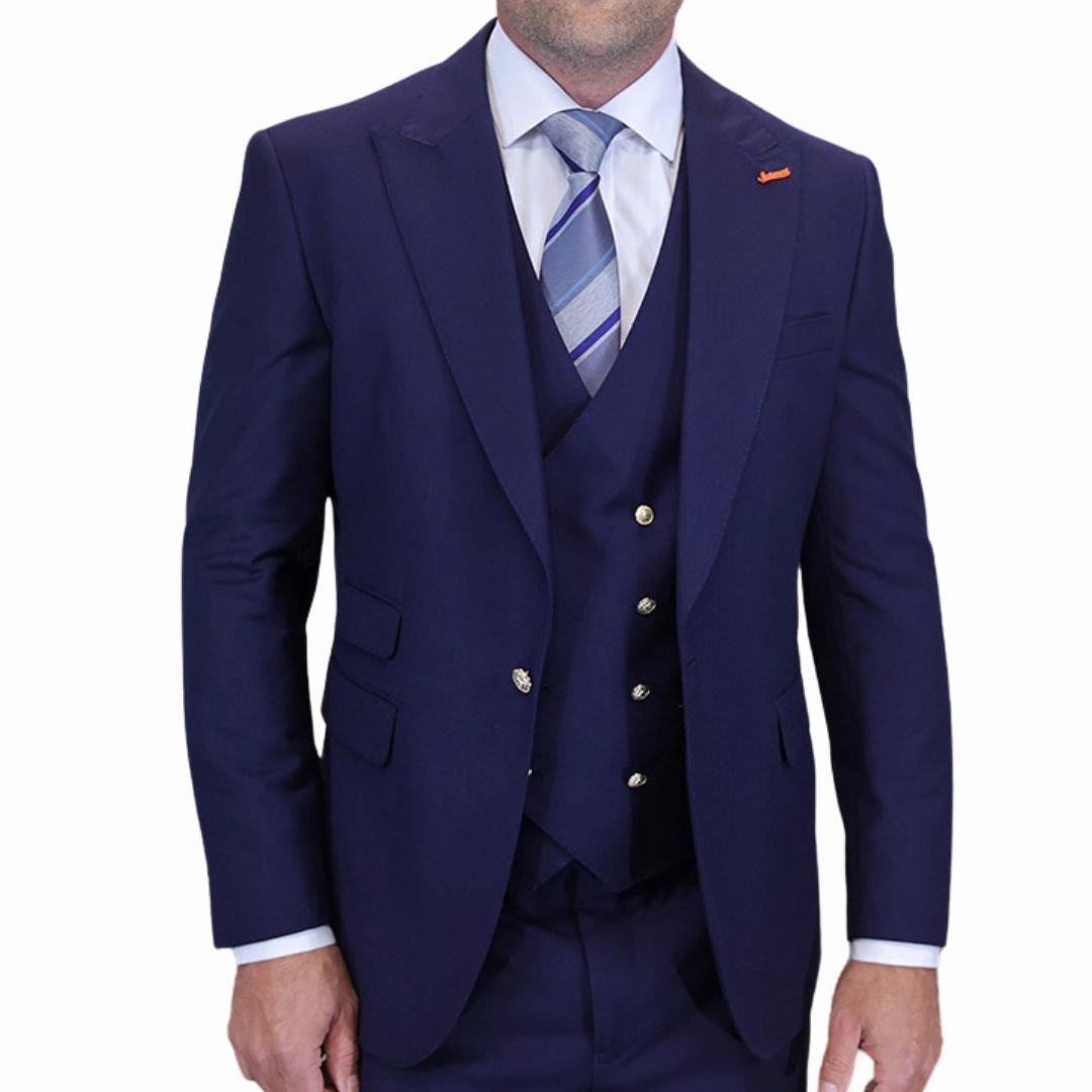 Aether Crest Collection: Statement Navy 3-Piece Modern Fit Suit