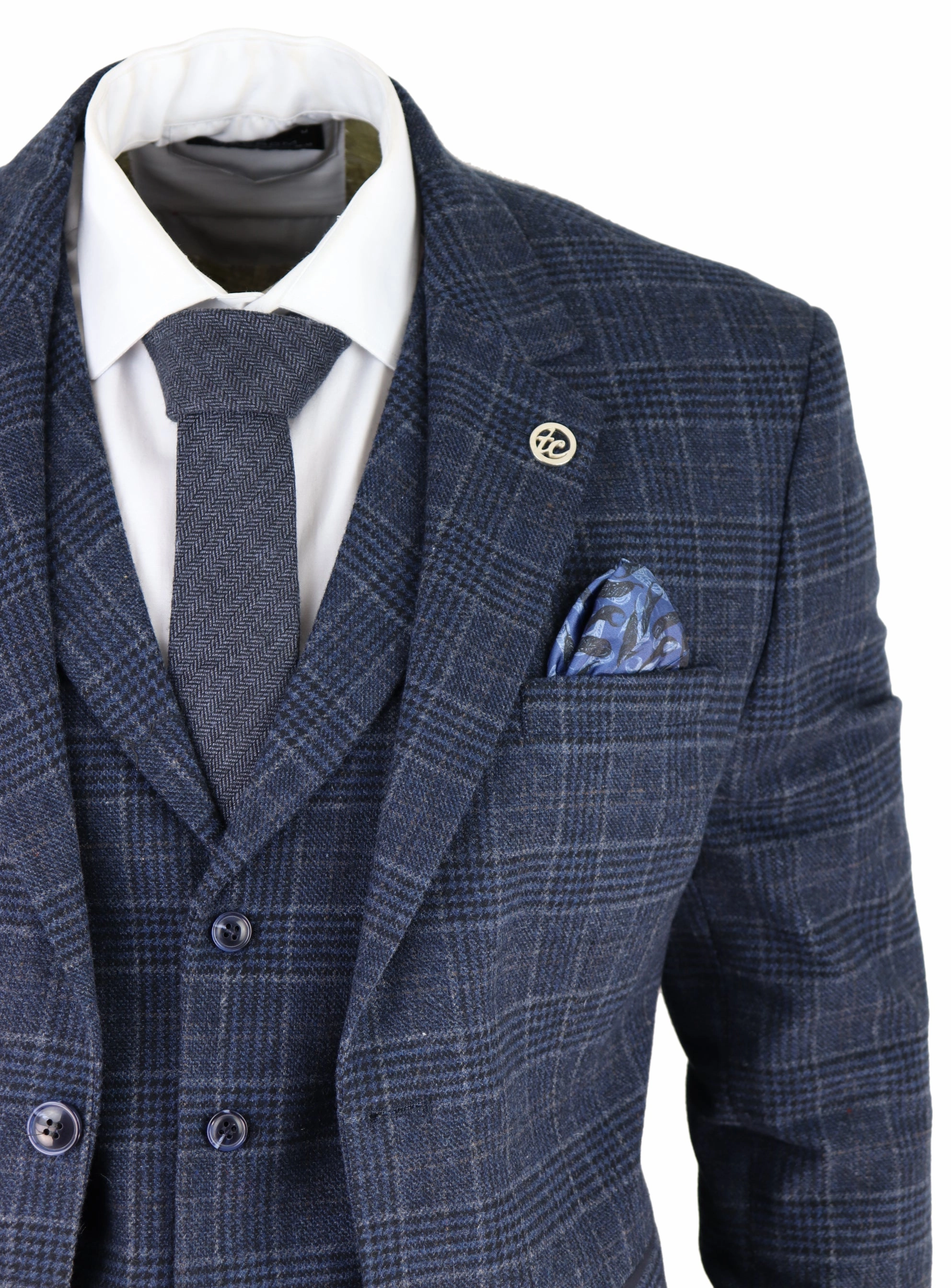 AK-13 Herringbone Tweed 3 Piece Suit