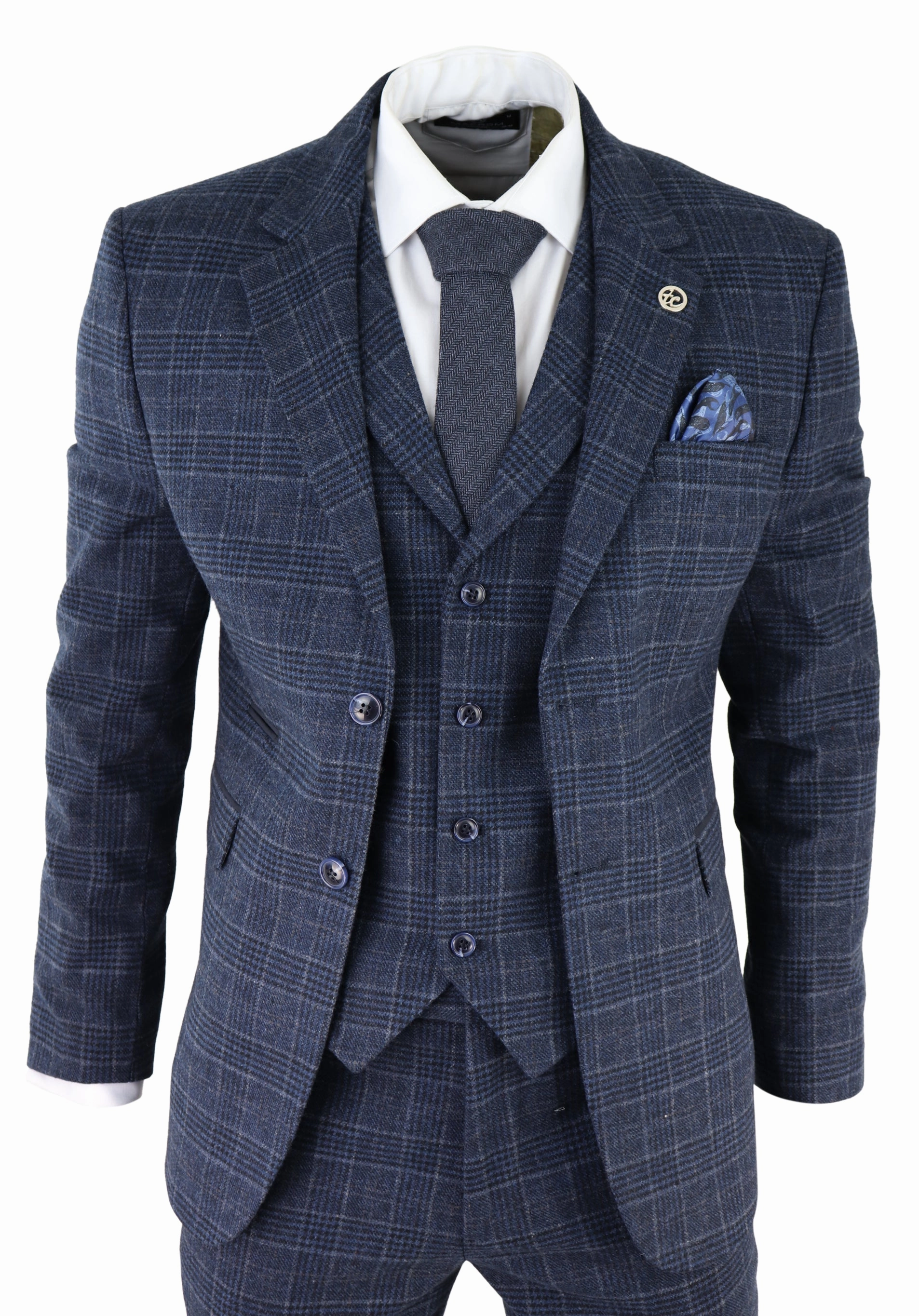 AK-13 Herringbone Tweed 3 Piece Suit