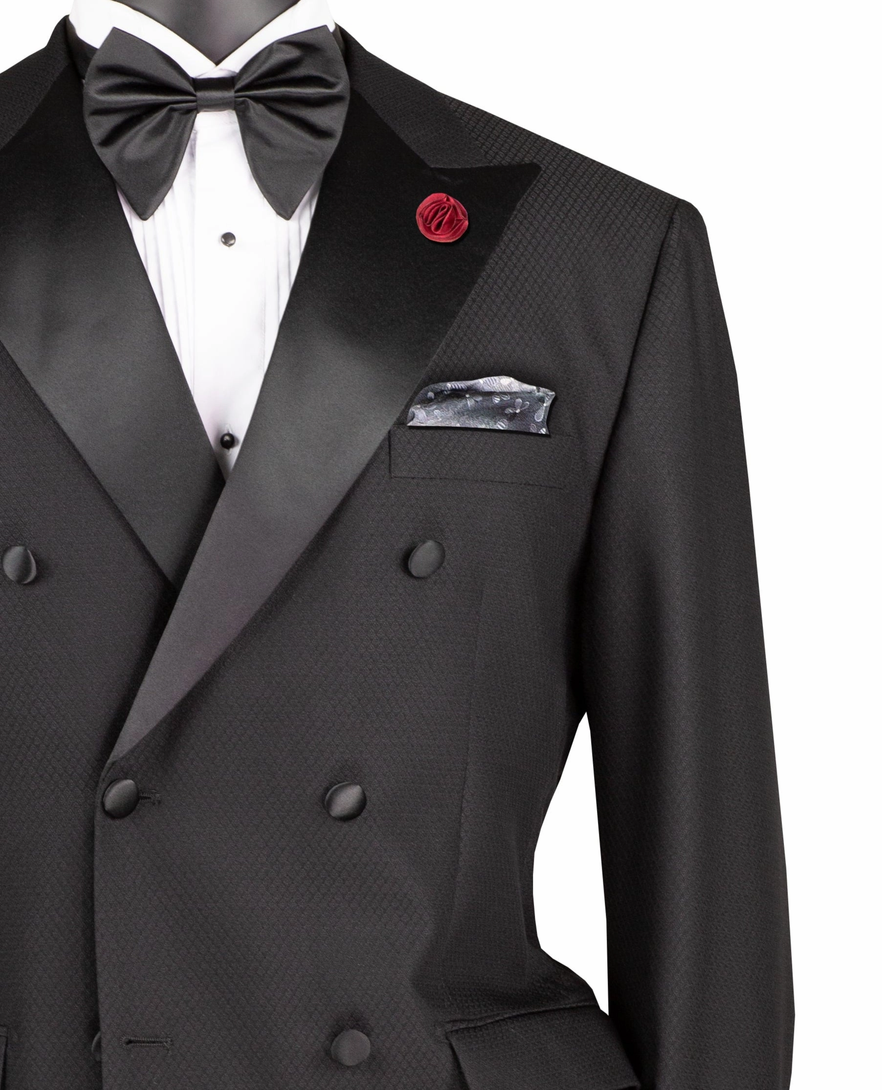 Albireo Collection: Black Double-Breasted 2-Piece Modern Fit Tuxedo