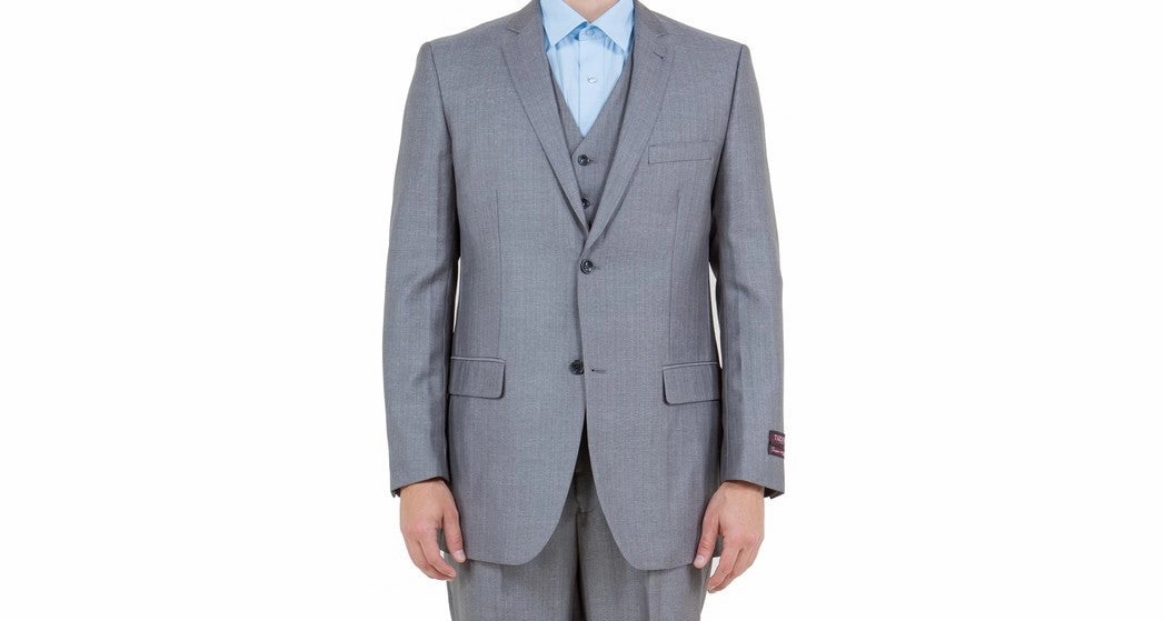 Argonaut Collection: Grey Textured Solid Three-Piece Suit – Modern Fit