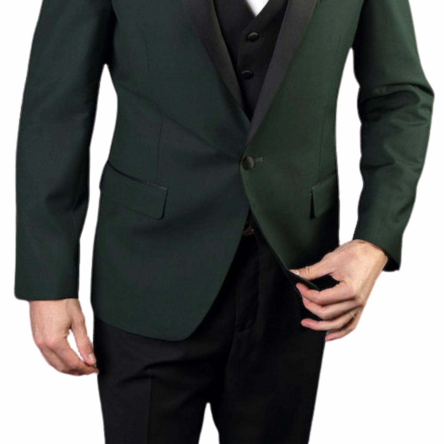 Atlas Attire Collection: 3PC Tailored Fit Tuxedo in Hunter Green