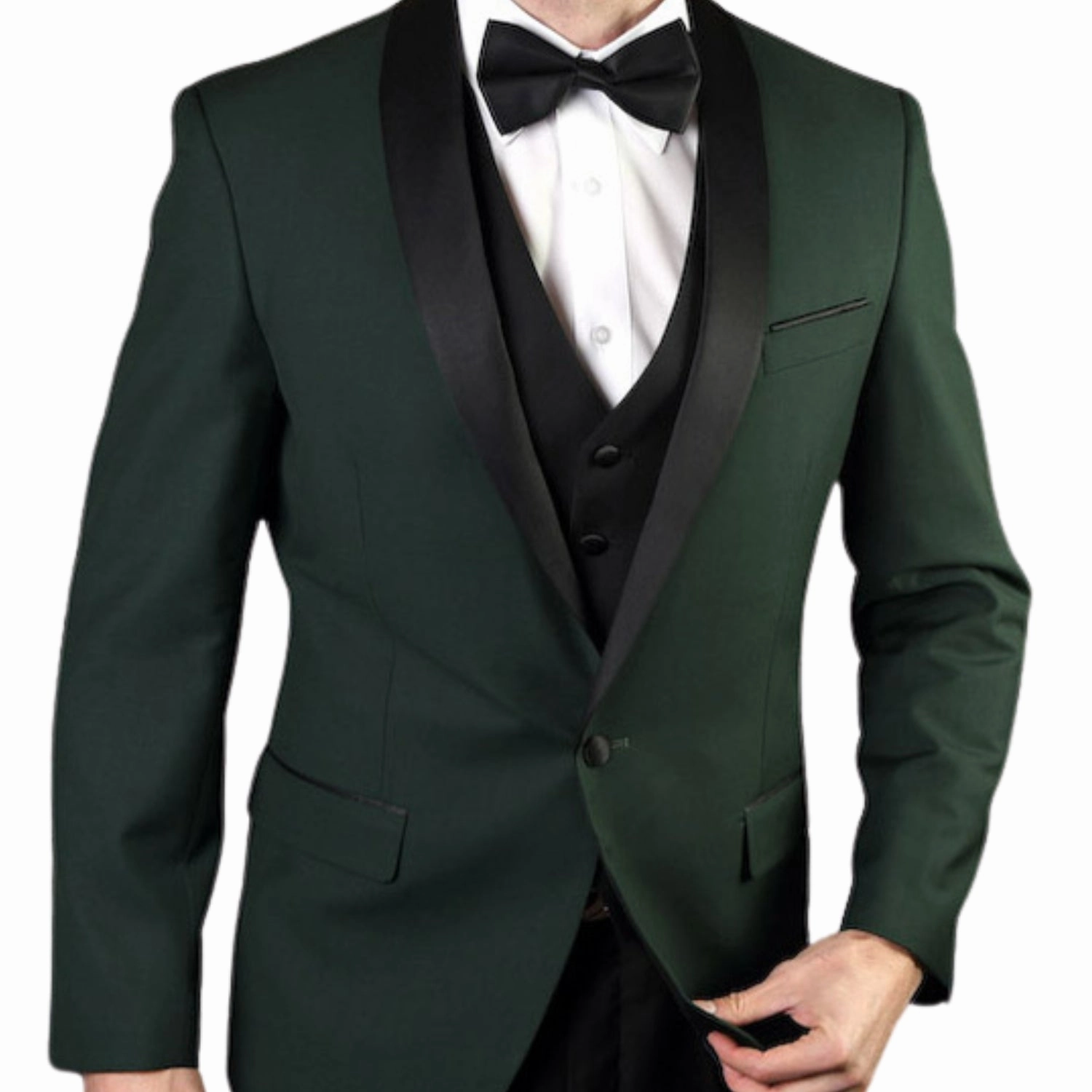 Atlas Attire Collection: 3PC Tailored Fit Tuxedo in Hunter Green