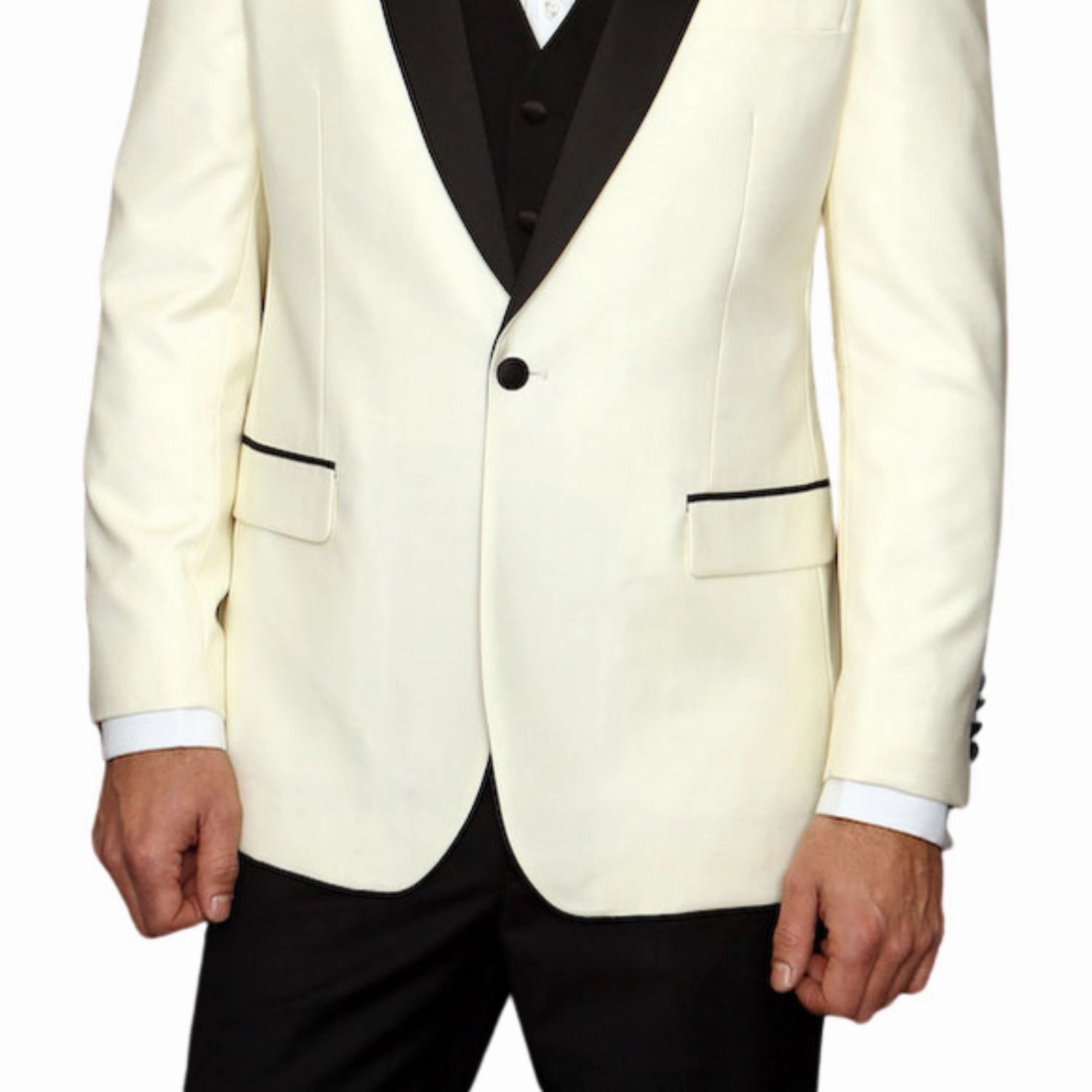 Atlas Attire Collection: 3PC Tailored Fit Tuxedo in Off White
