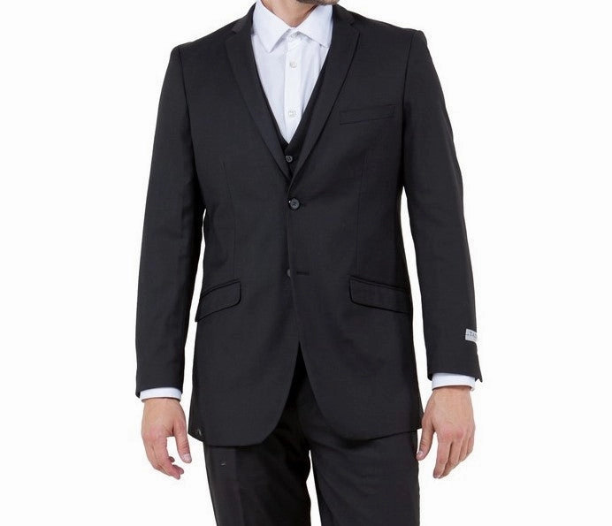 Atlas Heritage Collection: Three-Piece Solid Black Suit