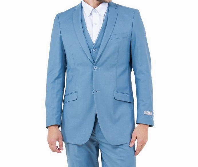 Atlas Heritage Collection: Three-Piece Solid Dusty Blue Suit