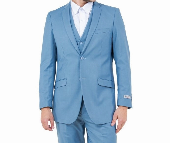 Atlas Heritage Collection: Three-Piece Solid Dusty Blue Suit