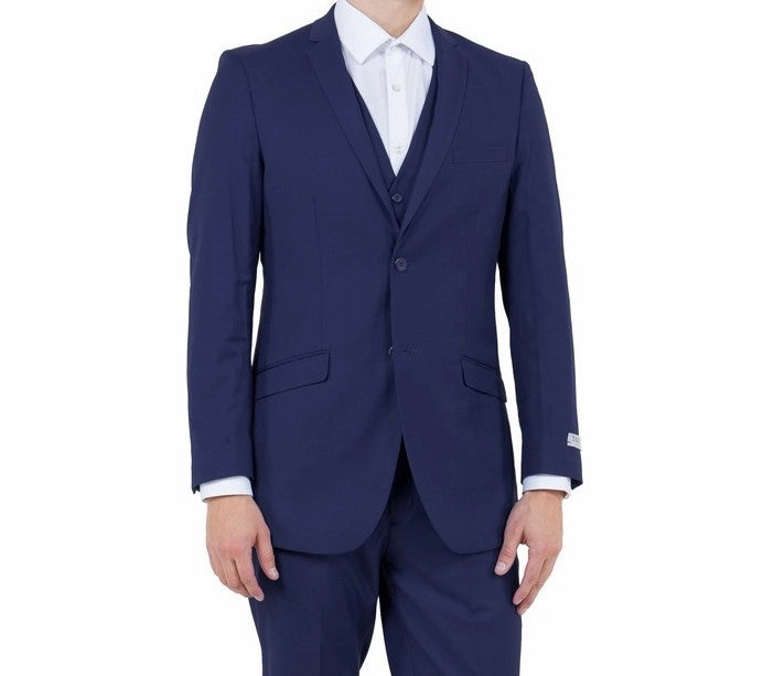 Atlas Heritage Collection: Three-Piece Solid Navy Blue Suit