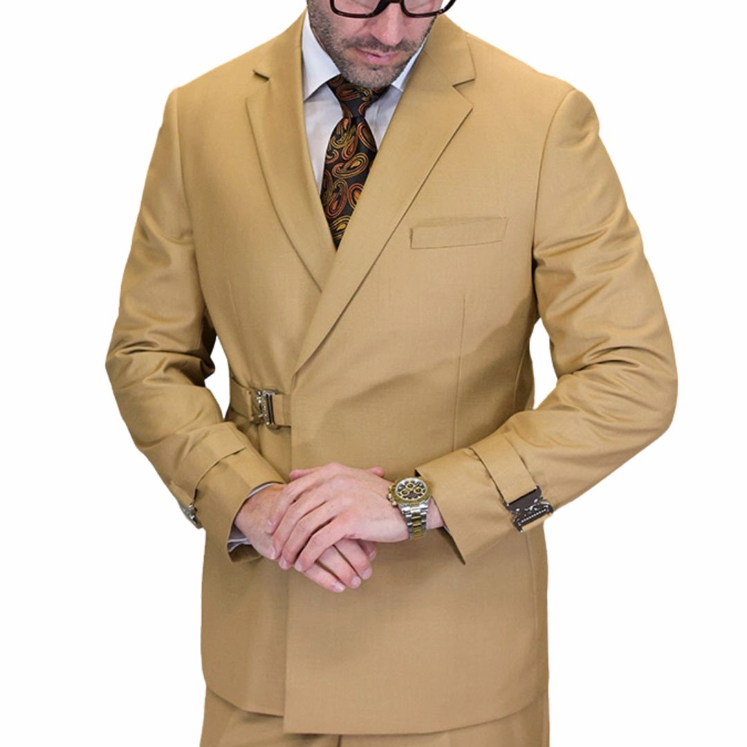 Aurelian Crest Collection: 2PC Camel Modern Fit Buckle Suit