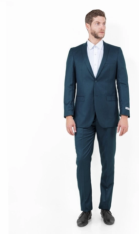 Avalon Collection: Sharkskin Two-Piece Suit – Mid Navy