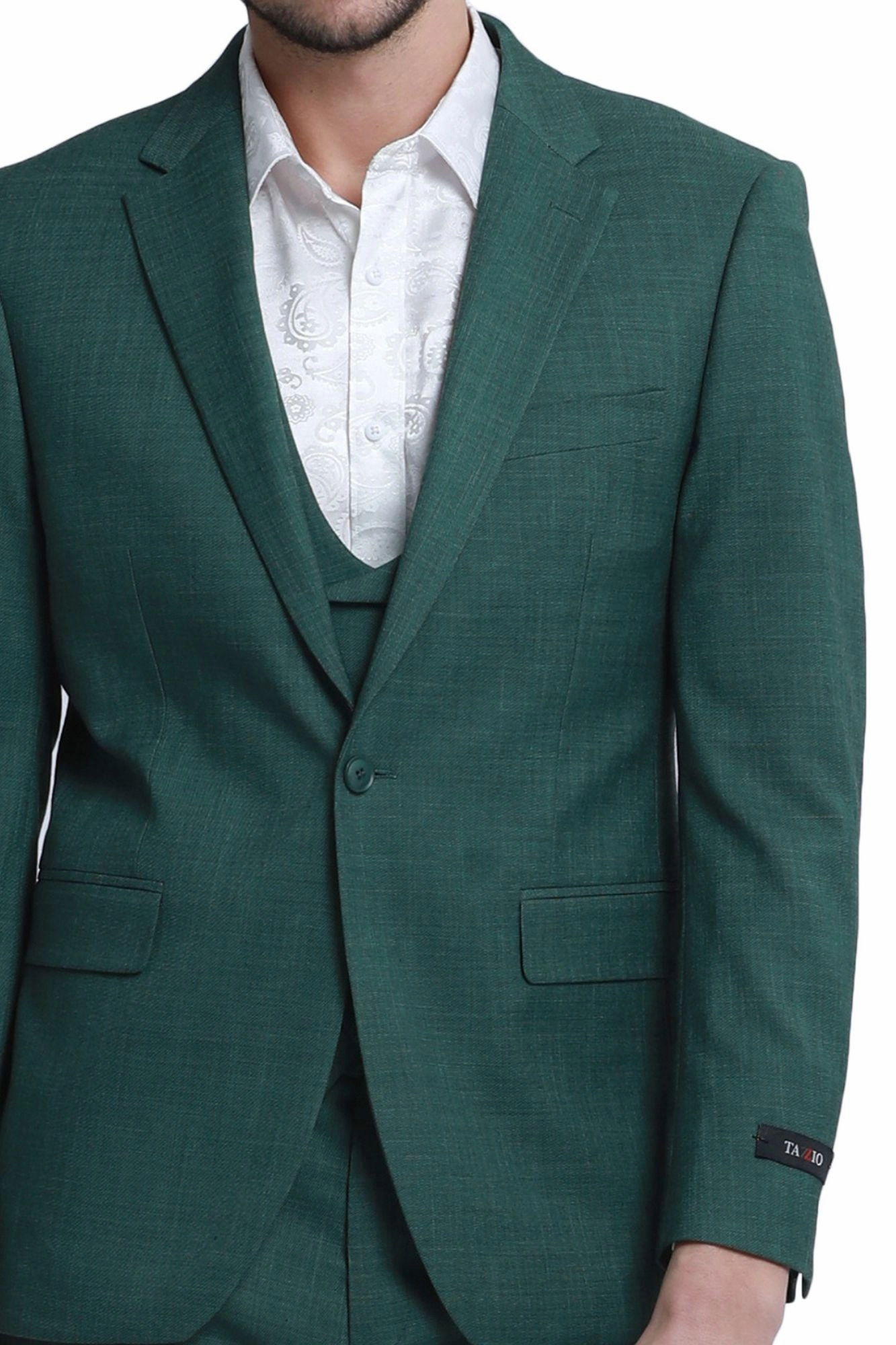Avantique Collection: 3-Piece Solid Suit For Men In Hunter - Slim Fit