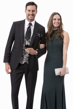 Black Three Piece Regular Fit Fashion Suit M2795