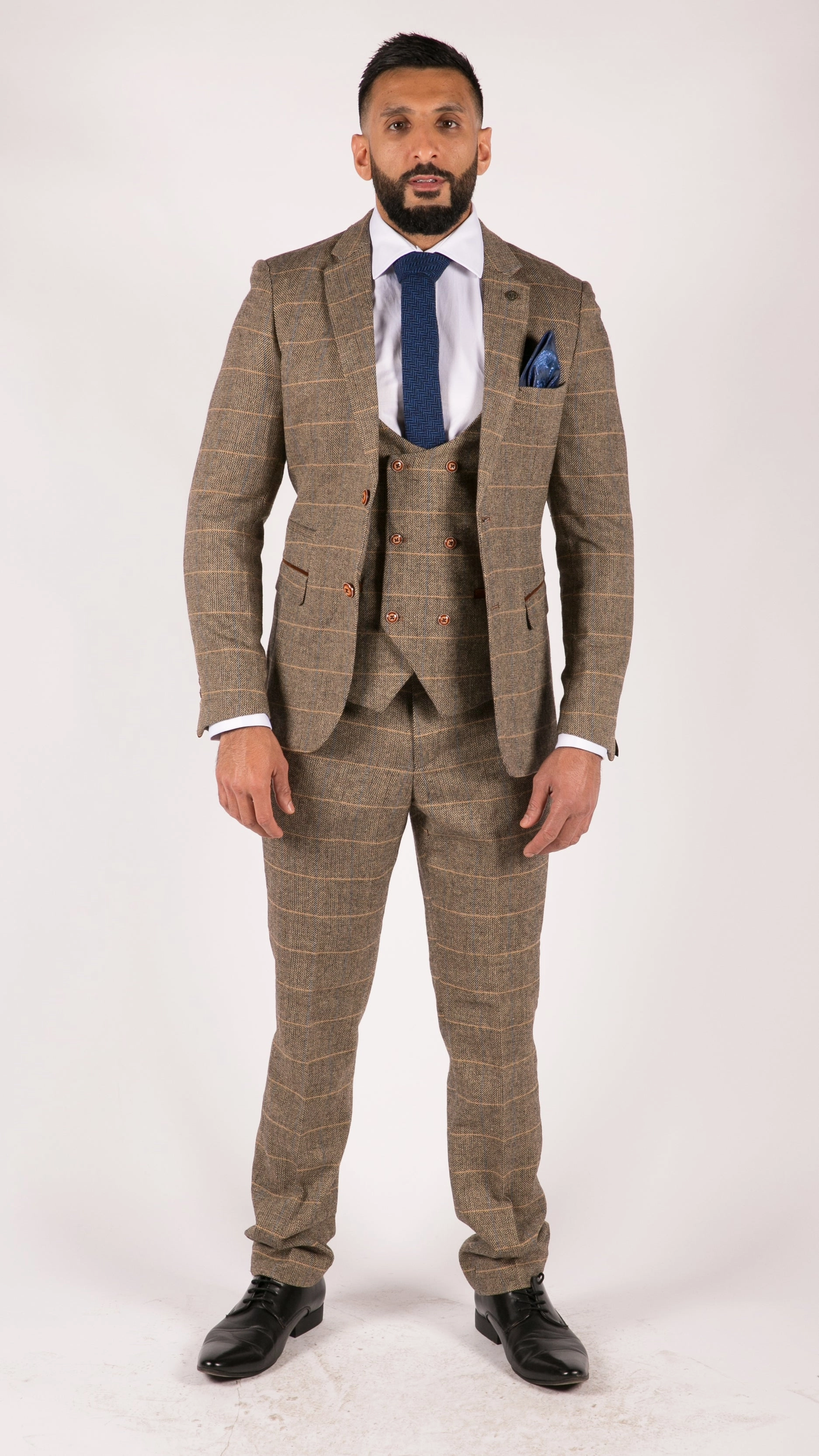 Blake 3 Piece Tweed Double Breasted Suit