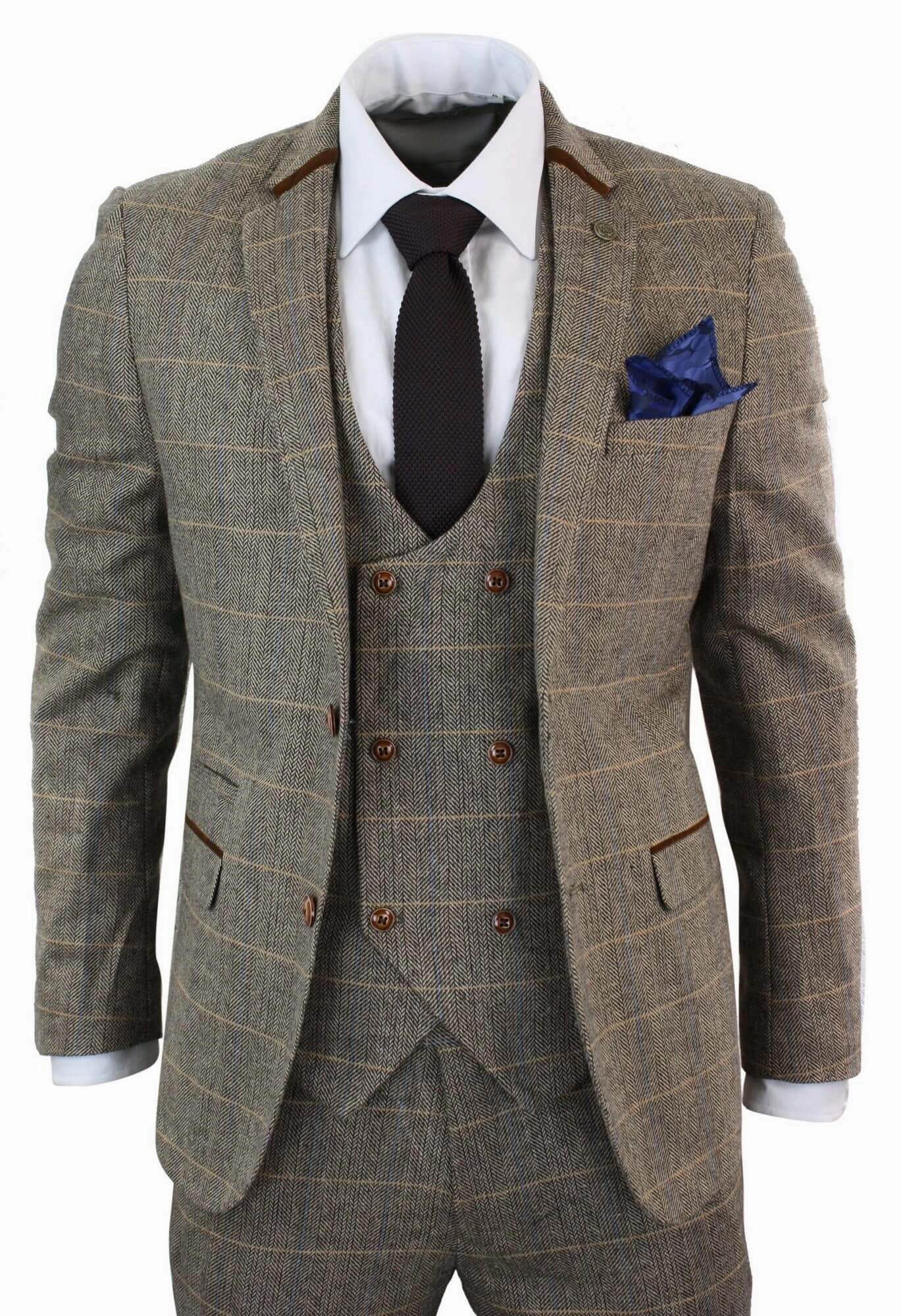 Blake 3 Piece Tweed Double Breasted Suit