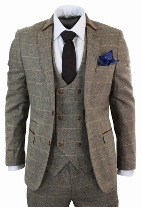 Blake 3 Piece Tweed Double Breasted Suit