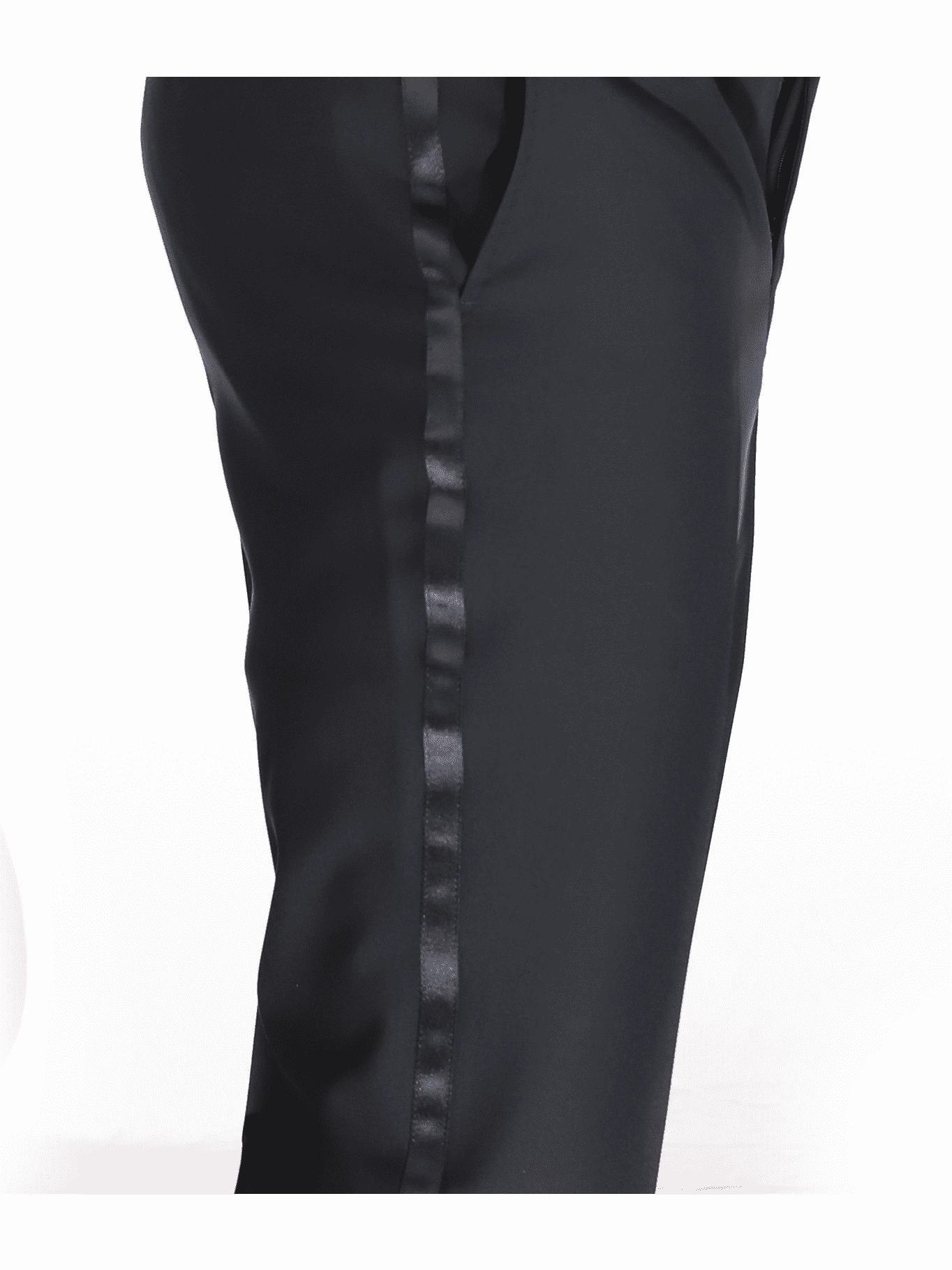 Blujacket Mens Solid Black 100% Wool Trim Fit Tuxedo Suit With Satin Shawl Lapel