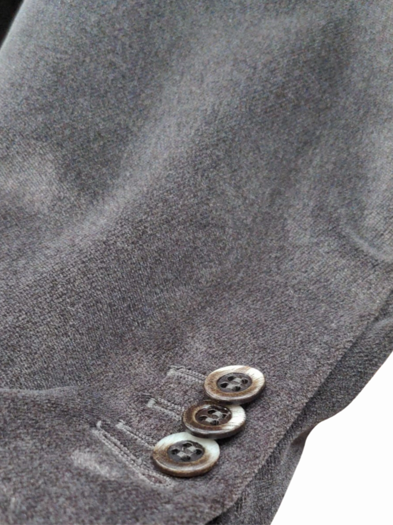 Canali Mens Gray Velvet 42L Slim Fit Cotton Cashmere 2 Piece Suit