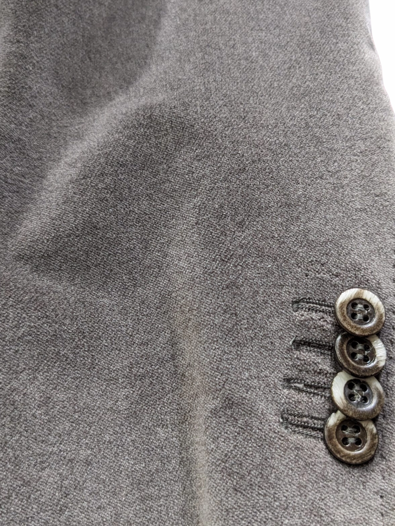 Canali Mens Gray Velvet 42L Slim Fit Cotton Cashmere 2 Piece Suit