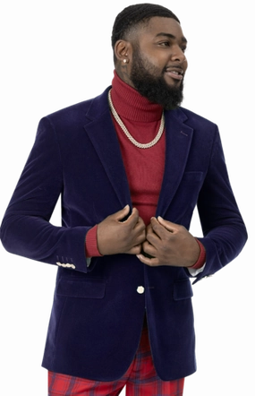 Circinus Collection: Royal Solid Velvet Blazer