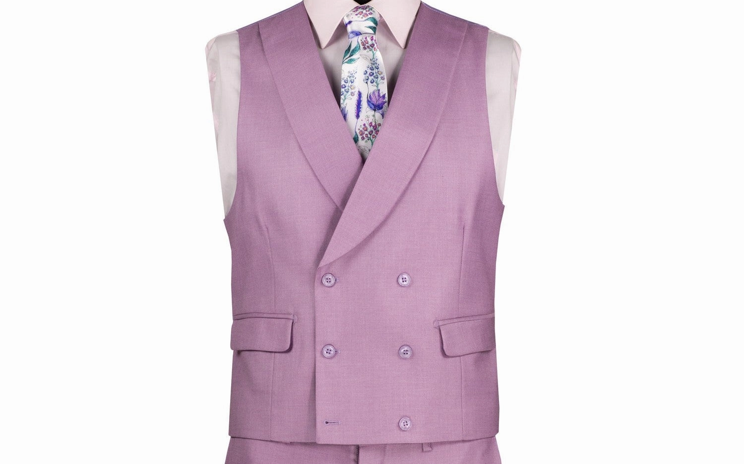 Classique Collection: Lavender 3 Piece Solid Color Single Breasted Modern Fit Suit