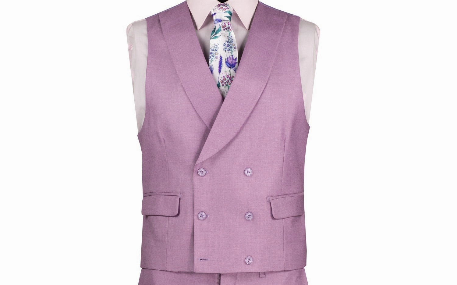 Classique Collection: Lavender 3 Piece Solid Color Single Breasted Modern Fit Suit