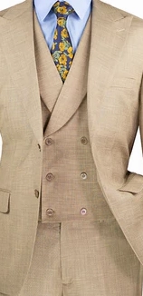 Classique Collection: Taupe 3 Piece Solid Color Single Breasted Modern Fit Suit