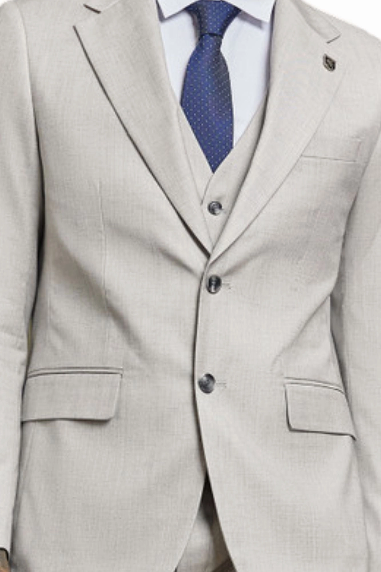 Dashify Collection: Men's Solid Textured 3 Piece Hybrid Fit Suit In Light Grey