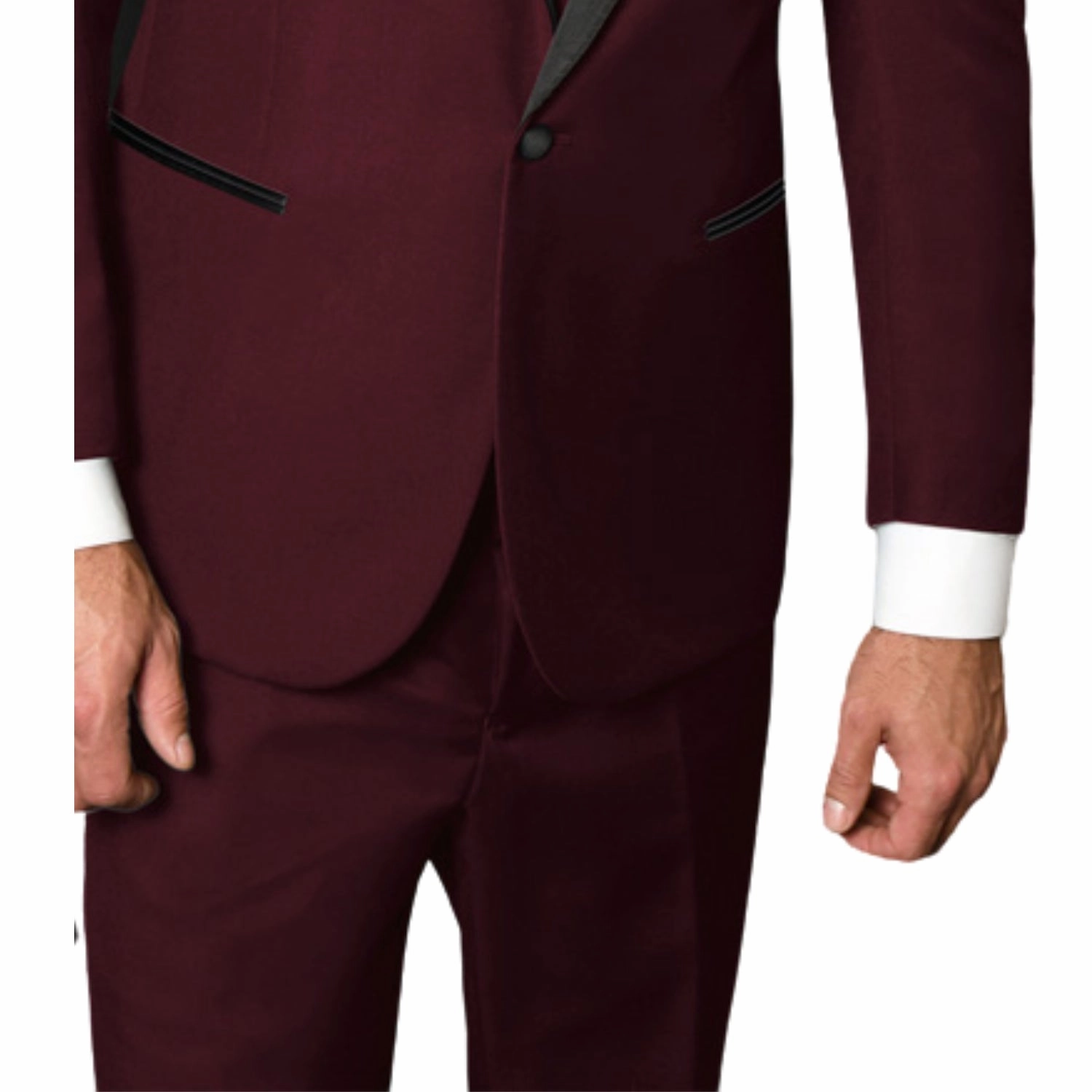 Earl Elegance Collection: 3PC Tailored Fit Tuxedo in Burgundy