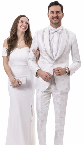 EJ Samuel JP112-WHT Mens Fashion Suit