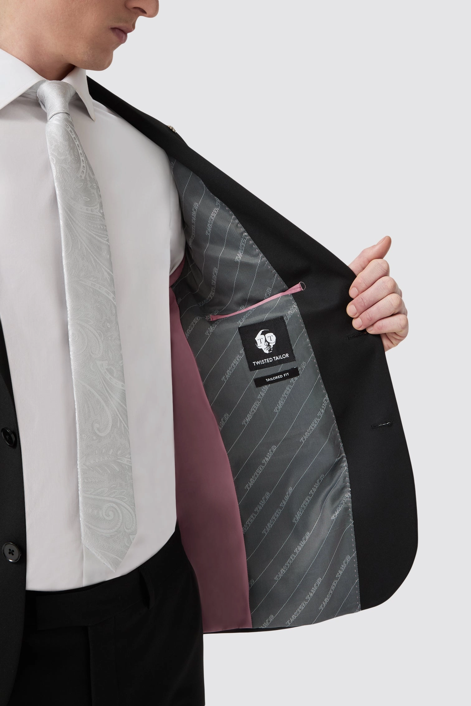 Ellroy Tailored Fit Black Suit