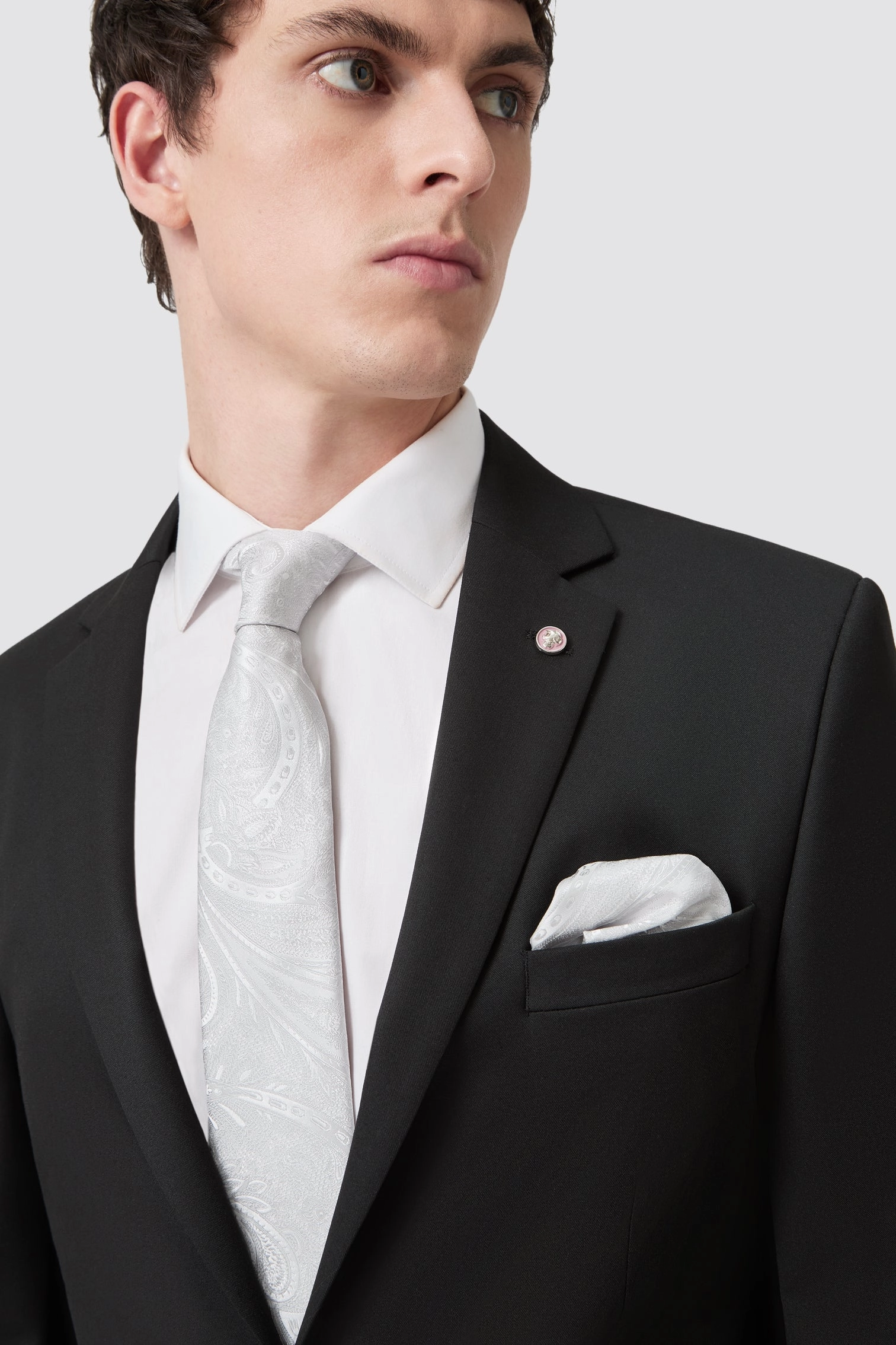 Ellroy Tailored Fit Black Suit