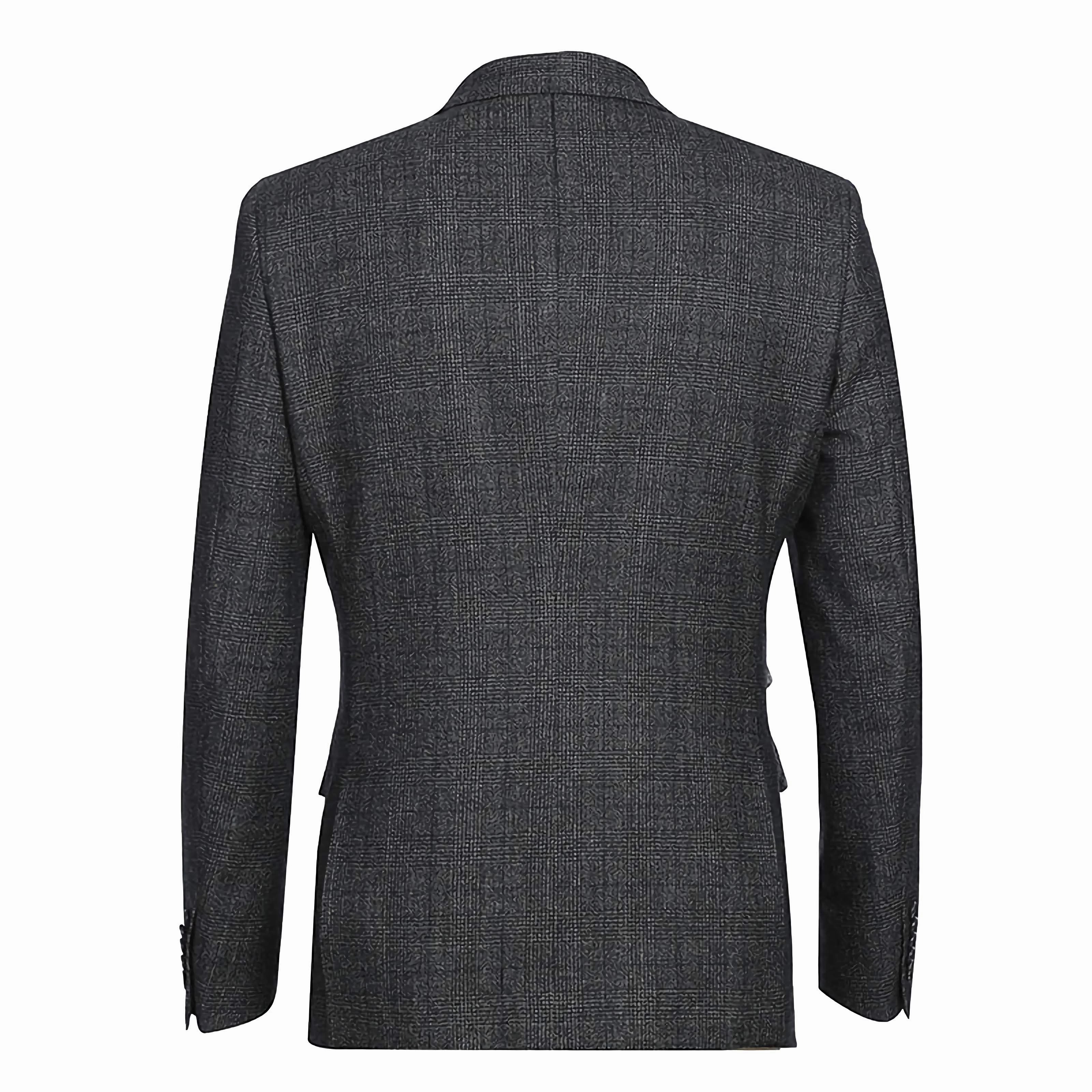 English Laundry 100% Wool Charcoal Checked Slim Fit Suit