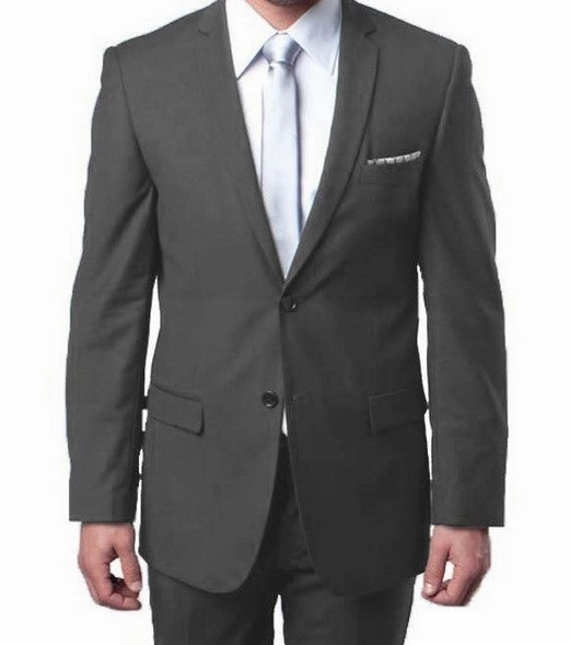 Essential Elegance Collection: Men's Two-Piece Suit Slim Fit with Notch Lapel In Grey - Slim Fit