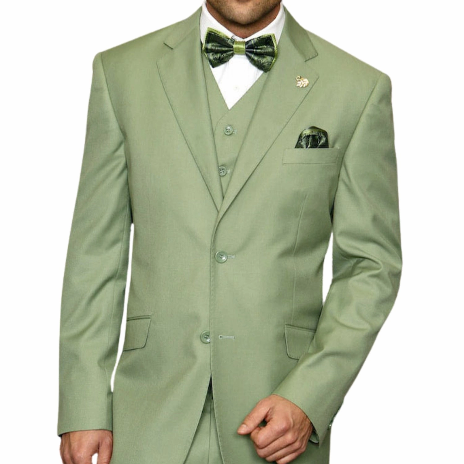 Europa Collection: Apple Green Blue 3-Piece Modern Fit Suit – Super 180's Italian Wool