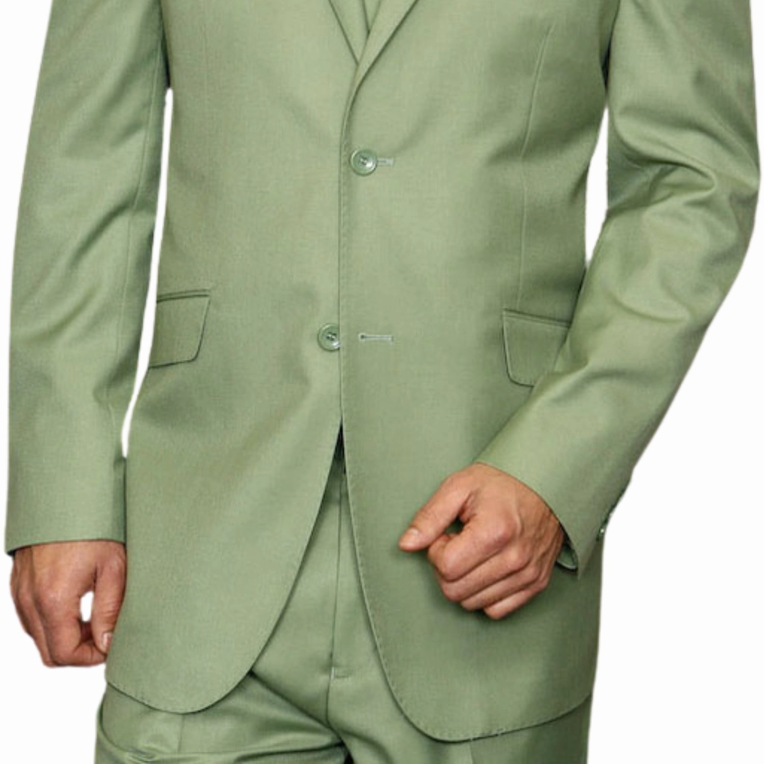 Europa Collection: Apple Green Blue 3-Piece Modern Fit Suit – Super 180's Italian Wool