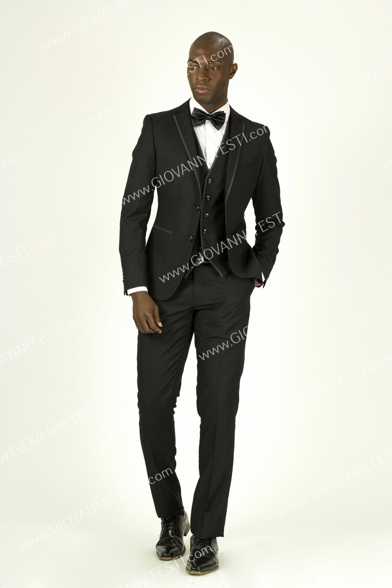 Fabio Fabrinni 2 Button 3 Piece Black Slim Fit Suit FF2NAV-1230 BLACK