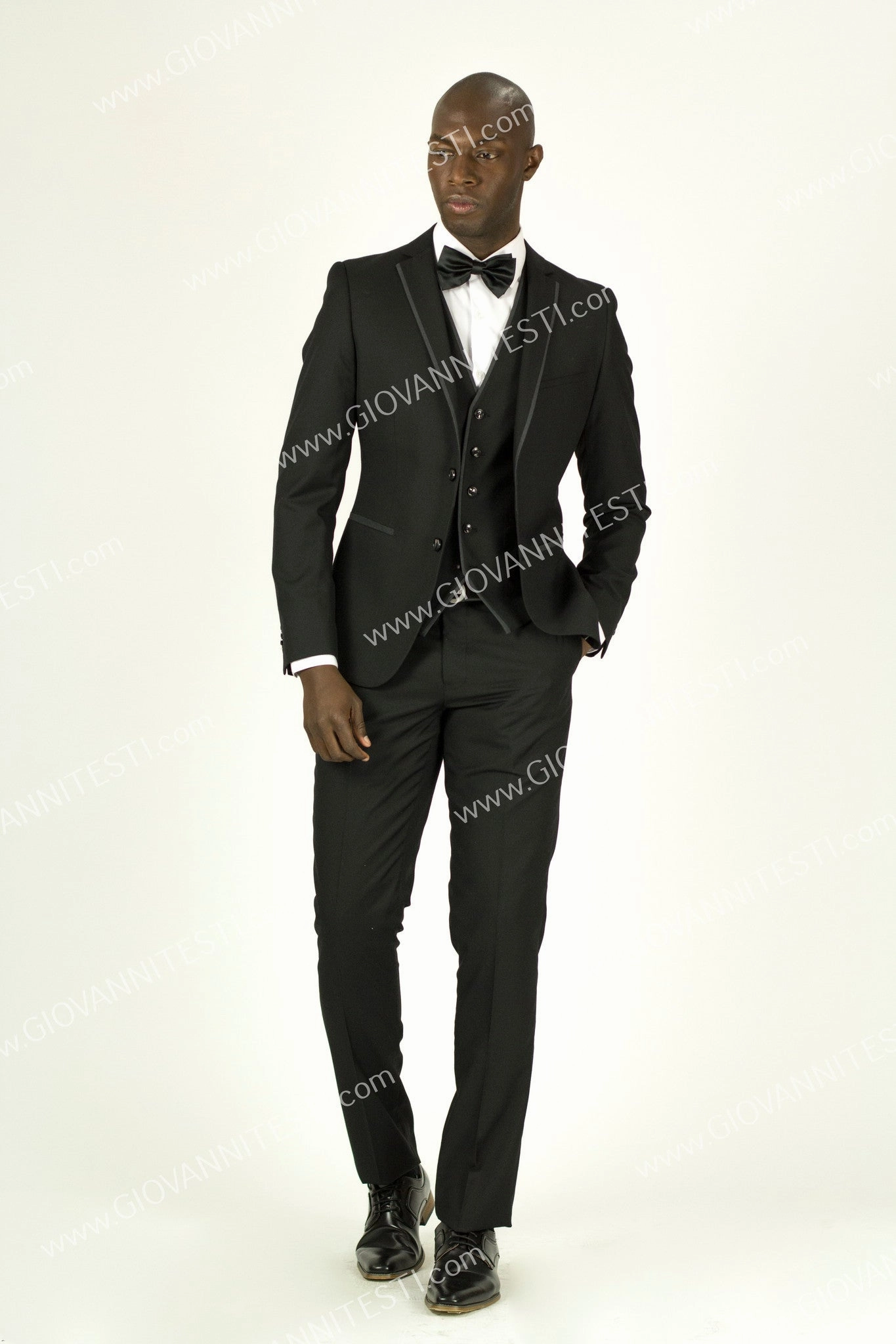 Fabio Fabrinni 2 Button 3 Piece Black Slim Fit Suit FF2NAV-1230 BLACK