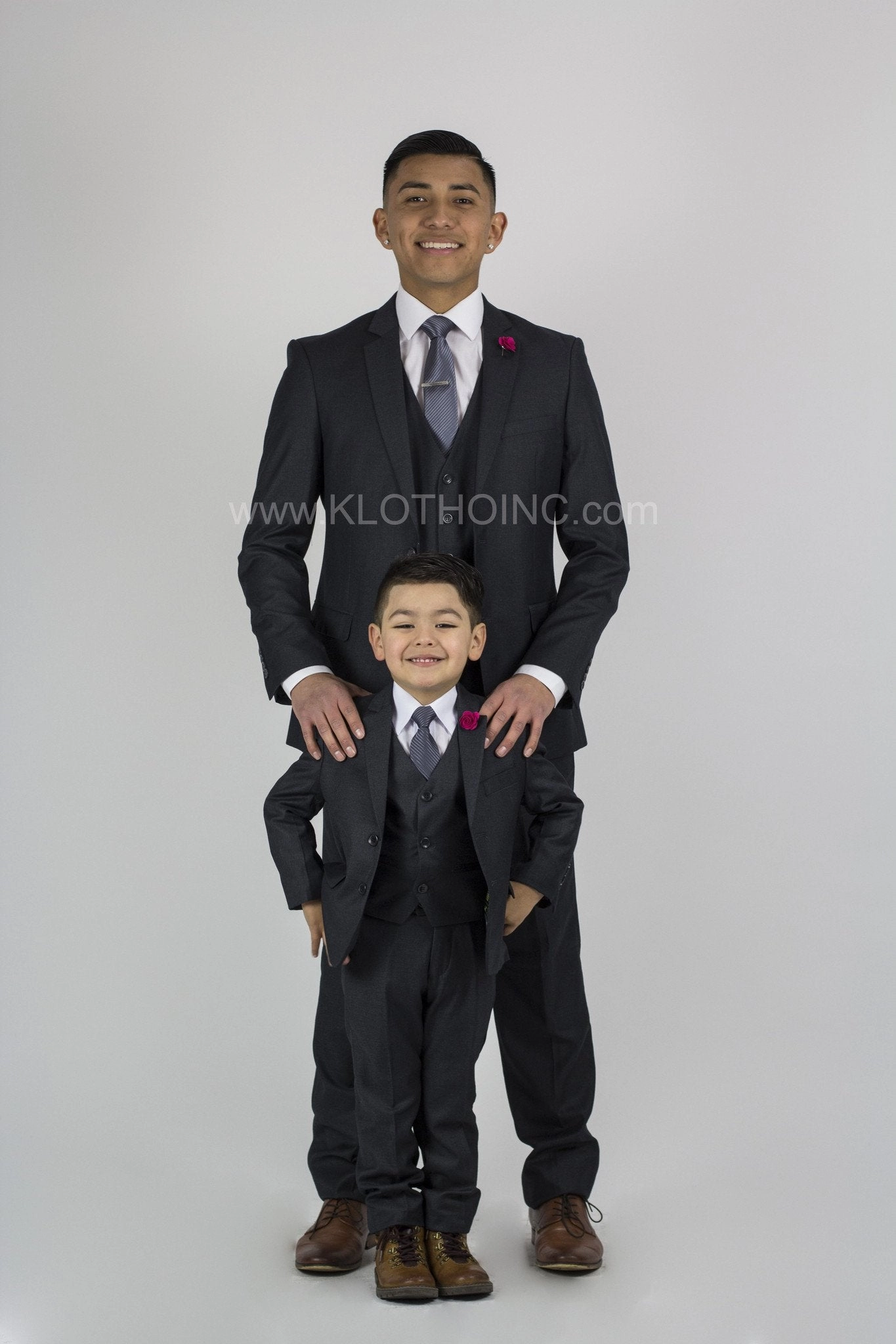 Fabio Fabrinni 2 Button 3 Piece Slim Fit Suit FF2S V-4030 Charcoal