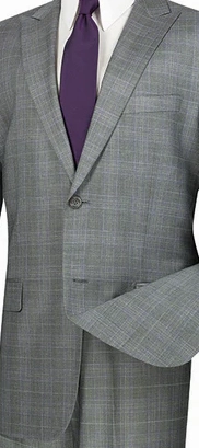 Fashinique Collection: Grey 2 Piece Glen Plaid Single Breasted Regular Fit Suit