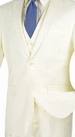 Formalita Collection: Men's Single Breasted 2-Button Slim Fit Suit In Ivory